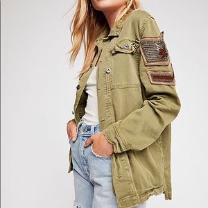 Free People Embellished Miltary Shirt/Jacket